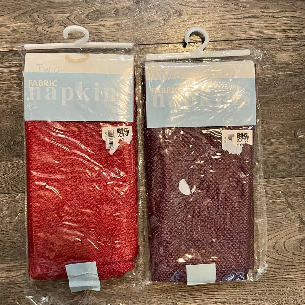 Lot of 4 Sandra‎ Lee Burlap Placements & 4 Fabric Napkins NWT